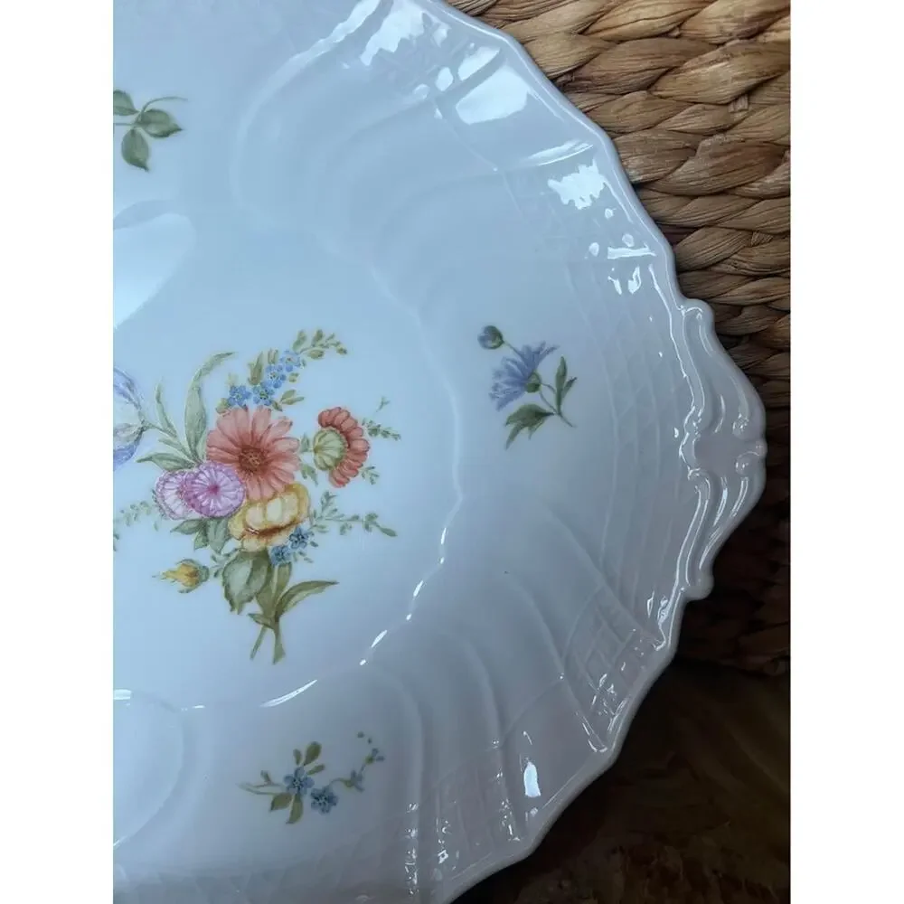 12” floral hand painted tray